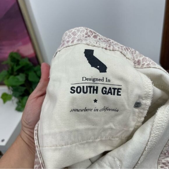 New AG  Adriano Goldschmied Farrah Silk Python Ivory Dust Jeans Size 31 - Picture 12 of 14